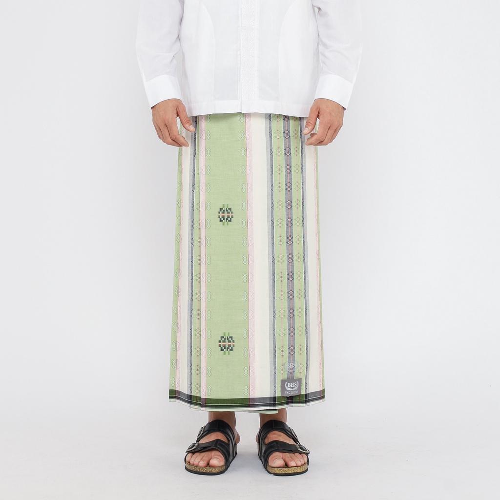 Sarung BHS Excellent Silver Motif SGA Hijau Putih / BHS SGA