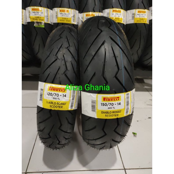 Pirelli Diablo Rosso scooter 120/70 & 150/70 ring 14