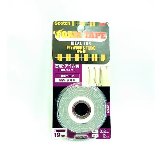 

DOUBLE TAPE FOAM BUSA MOUNTING TAPE 3M SUPER STRONG KPW-19 TRIPLEK UBIN 19MM X 0.8M DOUBLE SIDED