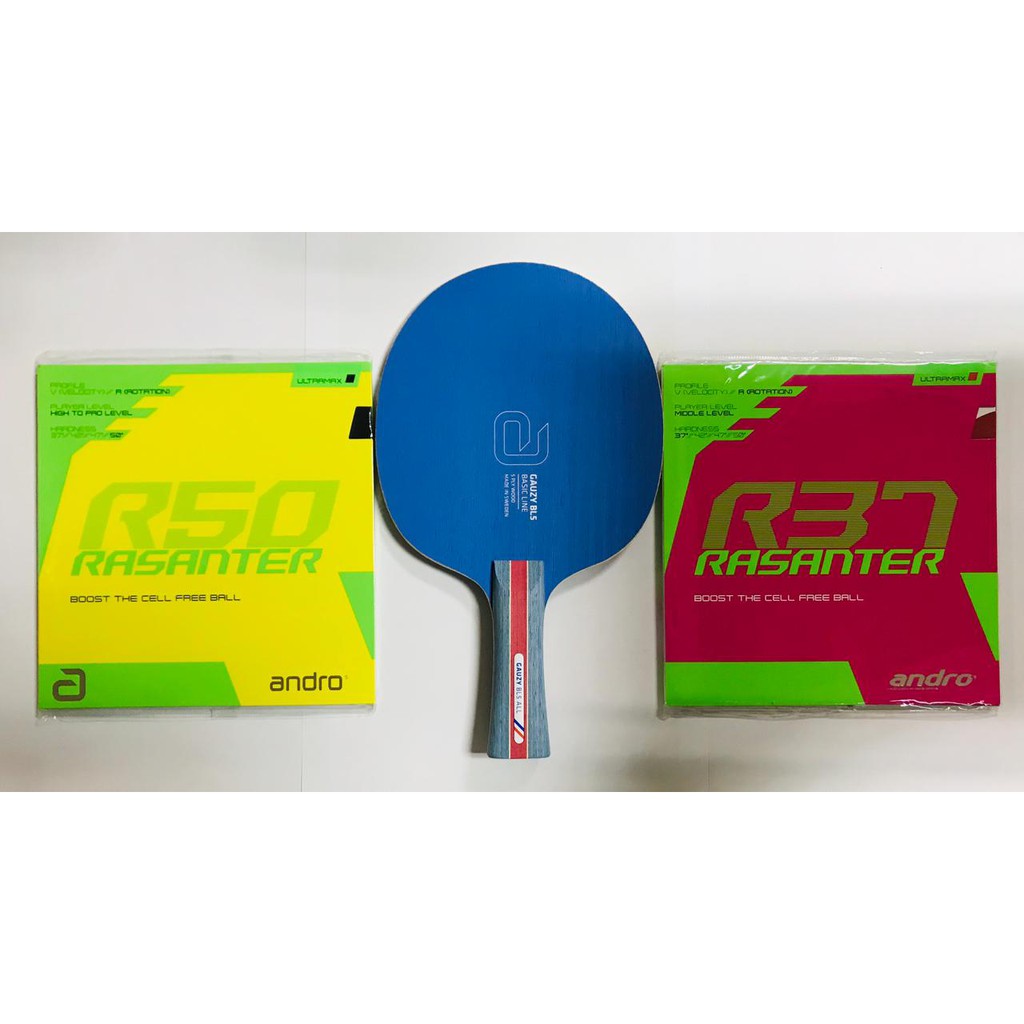 Setup Bat Tenis Meja Andro Gauzy BL5 Rasanter R50 R37 Full Set