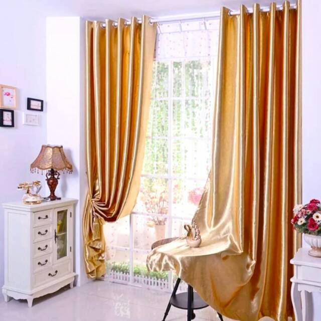 Gorden motif polos gold mewah hordeng mewah korden gordyn
