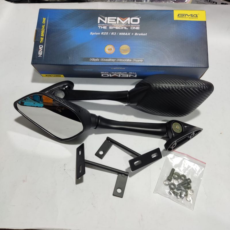 spion R25 Tangkai panjang NMAX carbon nemo