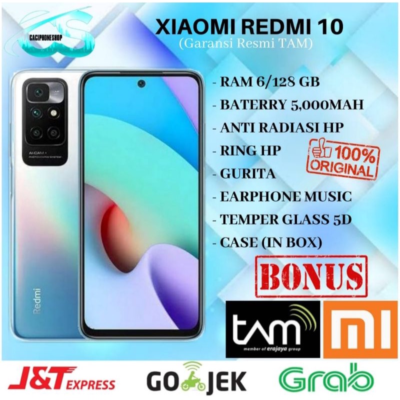 Xiaomi Redmi 10 Tam Ram 6GB Rom 128GB 4/64 & 6/128 Garansi Resmi Tam 15 Bulan-0