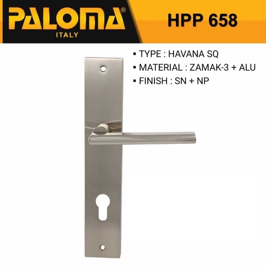 Handle pintu plate Paloma Hpp 658 Havana SQ ZA SN+NP