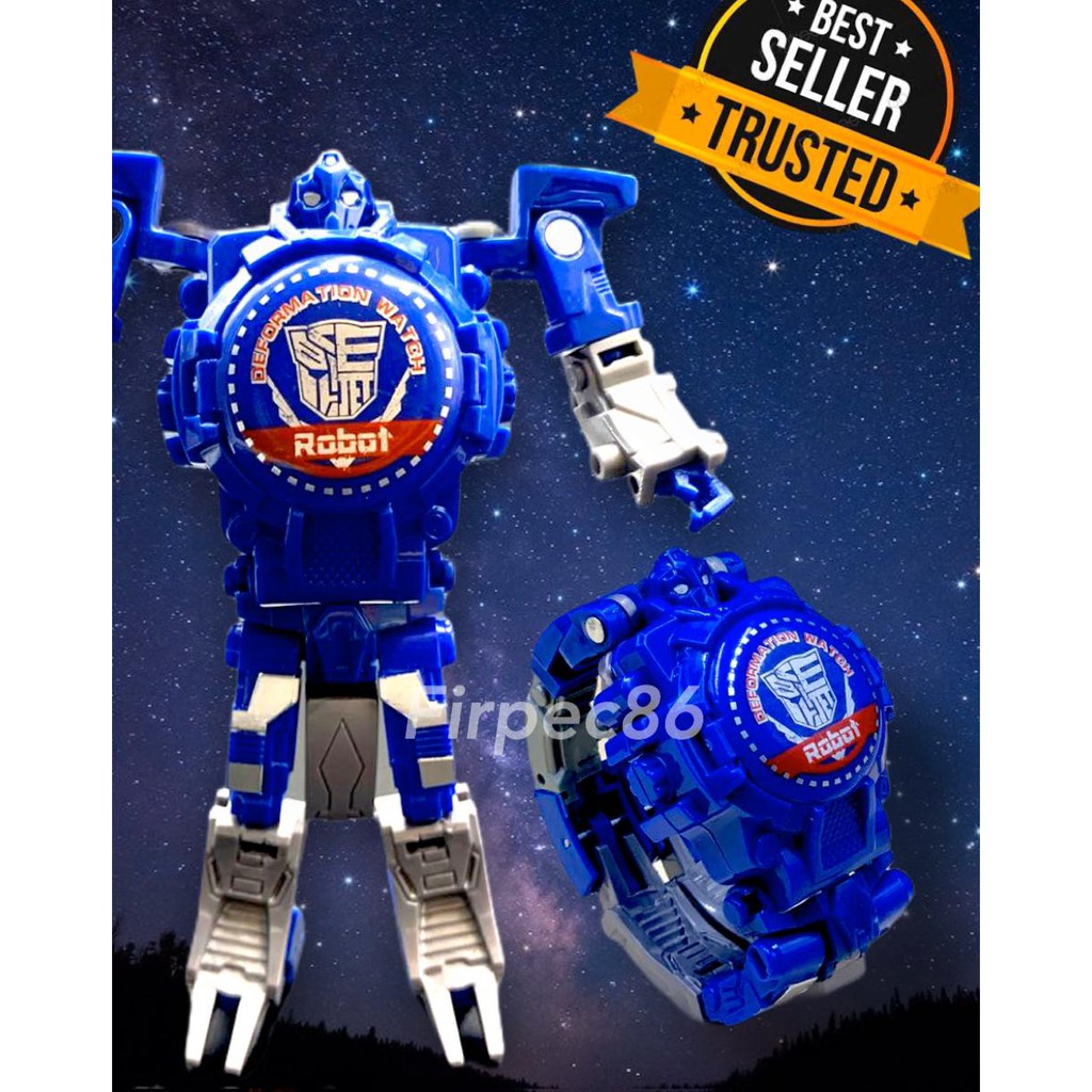 F86 Jam Tangan Anak Robot Transformers Bentuk Robot Mode Super-Hero Karakter Digital Grosir Murah