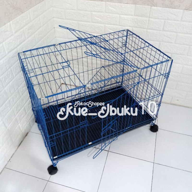 Kandang Kucing 2 Tingkat Jumbo XL 75x45 Termurah Hewan Peliharaan Anjing Musang