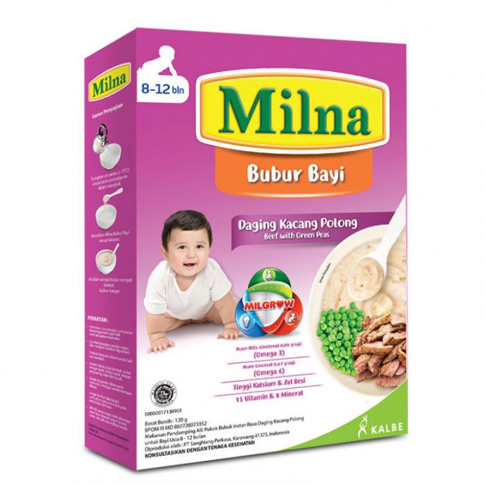 Milna Bubur Bayi untuk Bayi 8m+ 120g (Tersedia varian rasa)