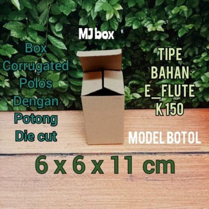 

kardus karton uk, 6x6x11 cm.. box corrugated die cut, untuk packing botol dll.