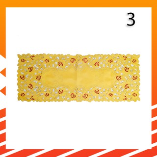 Taplak Meja Tamu Segi Empat  Katun Bordir Luxury Cantik 