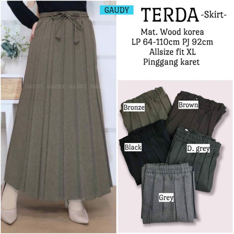 Terda Skirt Rok Plisket premium Buat Kerja