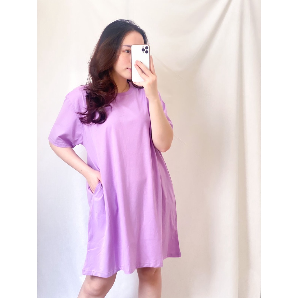 Midi Dress Jumbo Oversize Shirt Dress Polos Dress Bigsize Dress Pocket