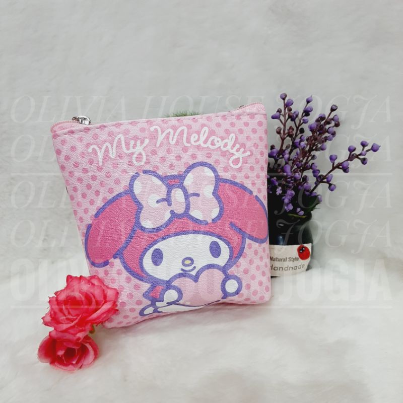 Pouch My Melody Pink Polkadot Dompet Koin My Melody