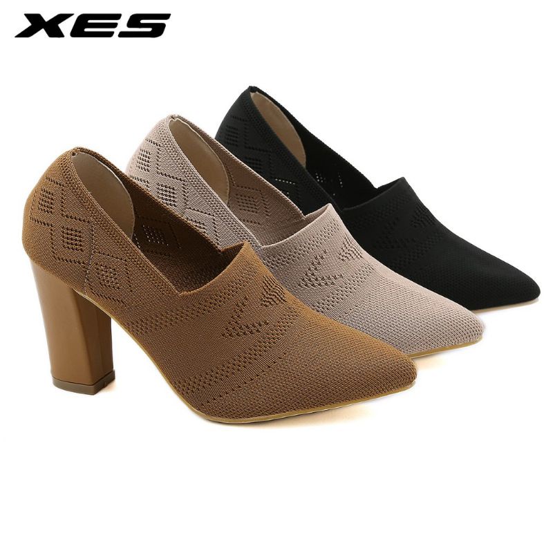 XES C289-V4 / Sepatu Heels Wanita / Boots Rajut