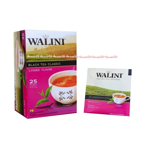 Walini Black Tea Classic Lychee Flavour 25bag Teh Hitam Walini Rasa Leci Teh Walinni Blacktea Lecy Tea