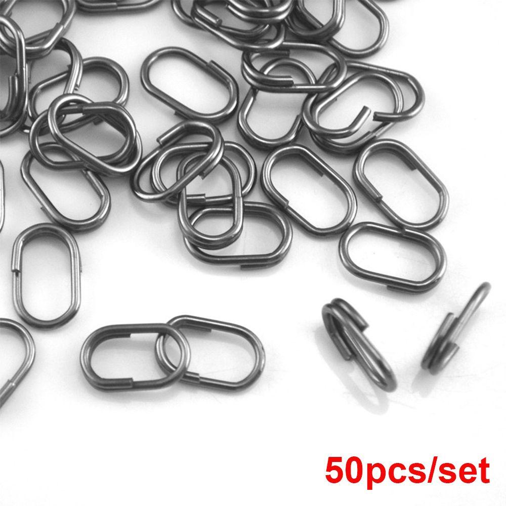 TOP Memancing Gantung Snap Portable High Quality Fast Lock Stainless Steel Line Tackle Oval Split Rings