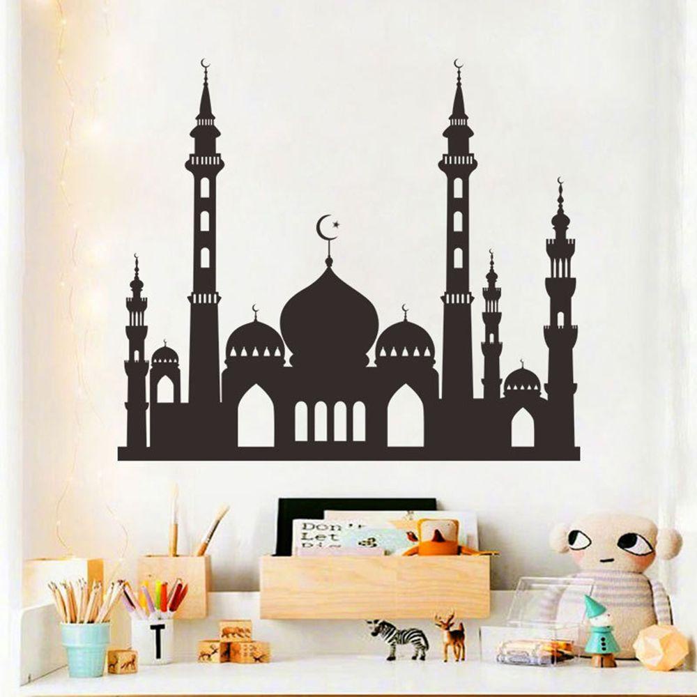 Stiker Jendela Populer Untuk Rumah Islam Perlengkapan Pesta Muslim Lebaran Idul Fitri Dekorasi Eid Mubarak