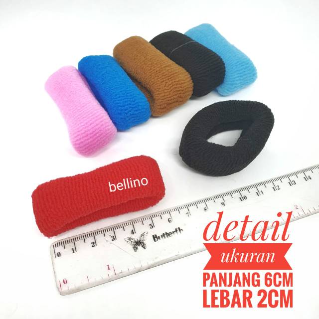 Ikat Rambut Donat Gelang Polos Jumbo Panjang 6cm / Kunciran Rambut Murah Warna Warni / Iketan Rambut