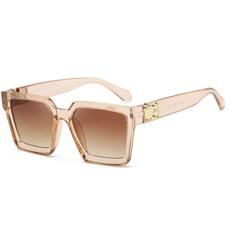 Korean IG Big Frame Retro New Female Square Leopard sexy Sunglasses Fashion Wide-sided Sunglasses