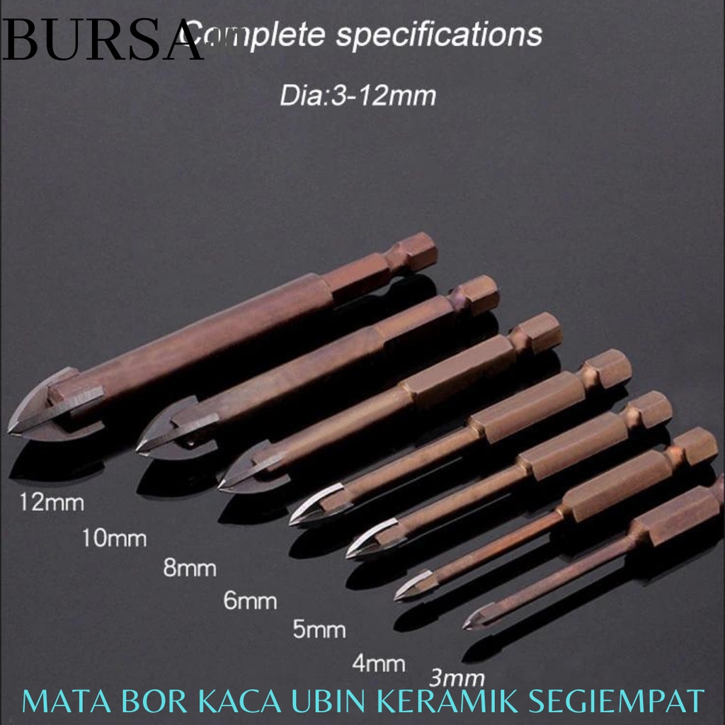 10 MM MATA BOR HEX KERAMIK KACATUNGSTEN DRILL BIT SEGIEMPAT