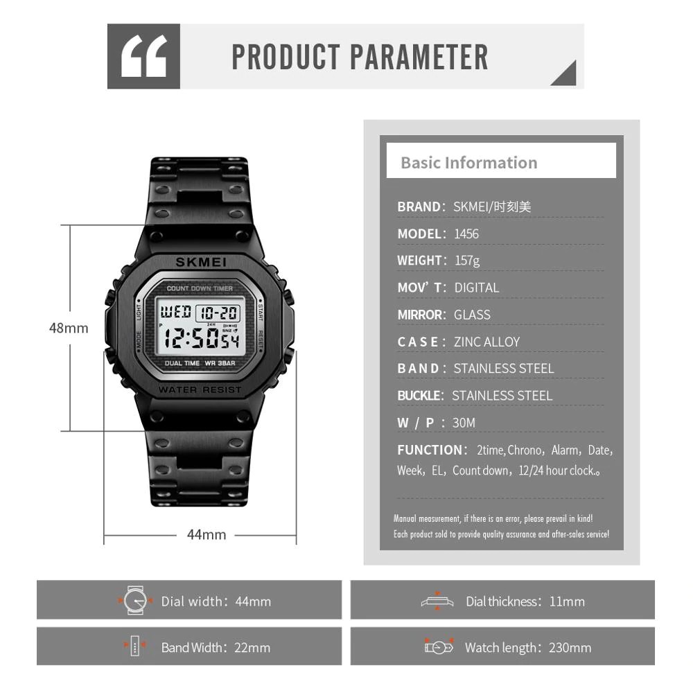 Jam Tangan Pria COWO / SKMEI Digital 1456 Men / Jam Tangan Digital LED Original / SKMEI