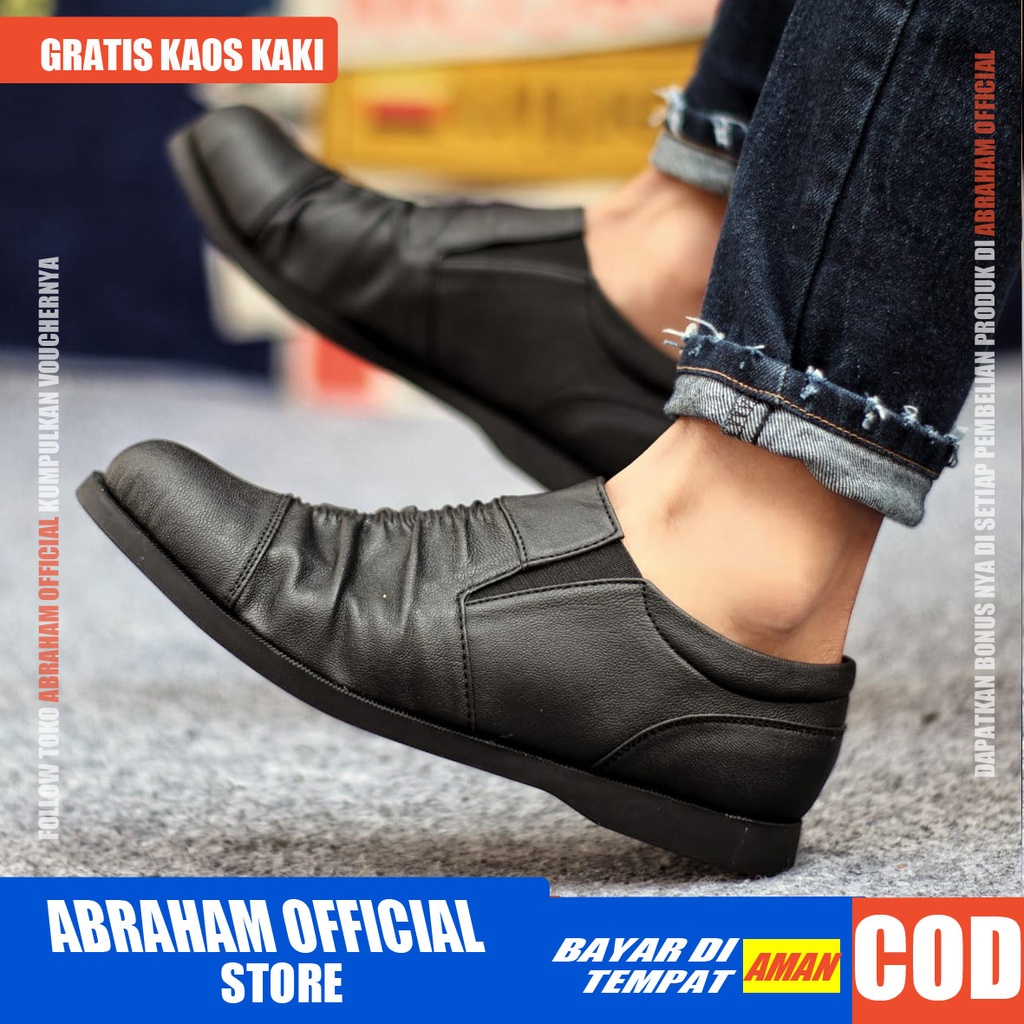 ABRHM x RAST Sepatu Slip On Pria Sepatu Pria Casual Cowo/Cowok Sepatu Kasual Pria Ori Sepatu Kasual Slop Anti Slip Semi Formal Kerja Kuliah Gaya Santai Keren Kekinian Original Murah Terlaris