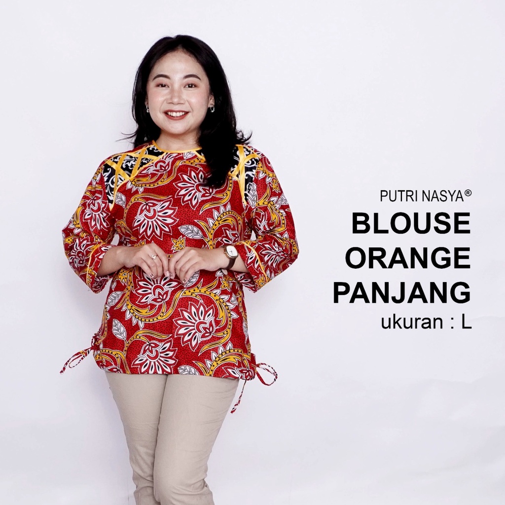 Blouse Big Size Wanita Atasan Batik Jumbo LD 140 Pakaian Atasan Model Blus Pendek Jumbo Seragam Kerja Batik / Blus Kantor Formal S-M-L-XL-2L-3L-4L-5L-6L-7L / Pakaian Batik Kekinian Kantor Bahan Wanita Model Terbaru