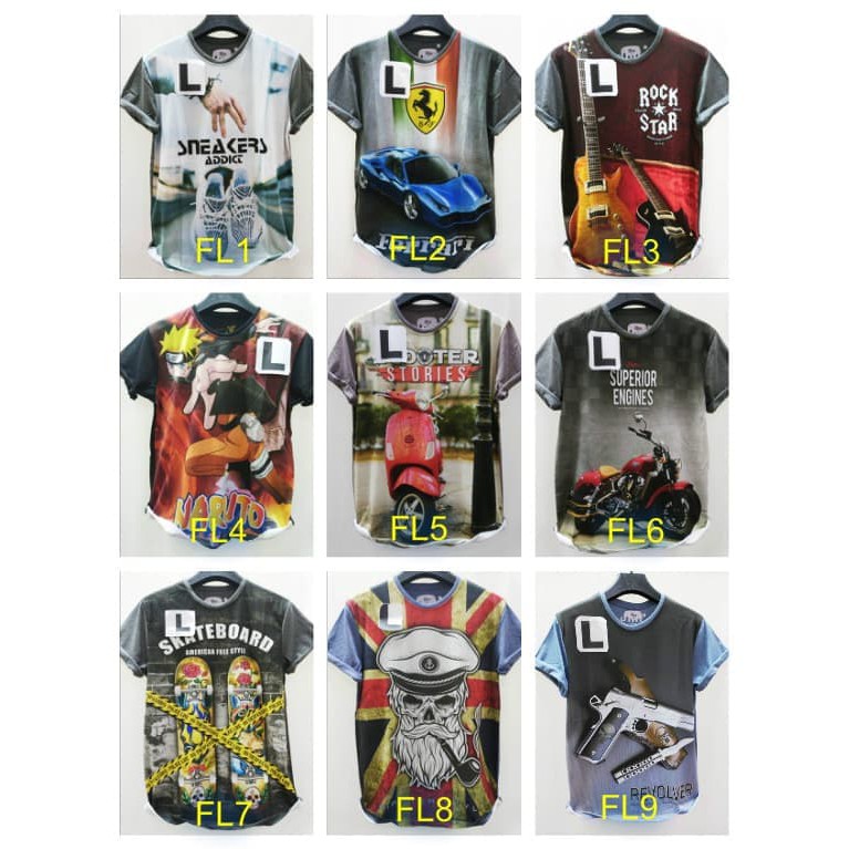 Kaos Full Print 3D Fullprint Thailand Size L