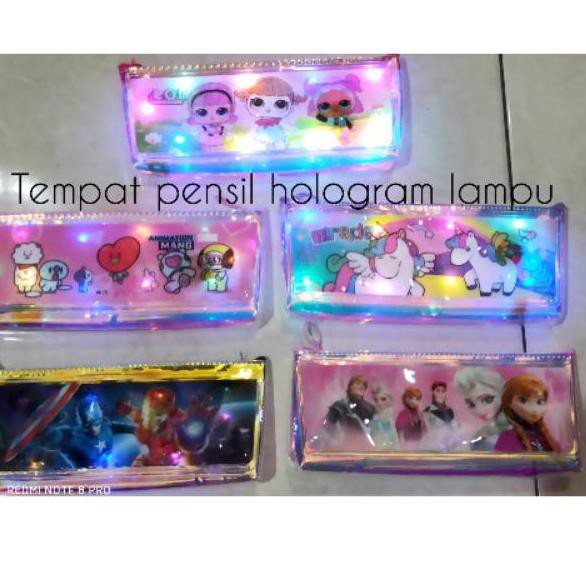 

Bigsale 9.9!!! Tempat pensil hologram lampu seleting / pencil case hologram lampu <<>>