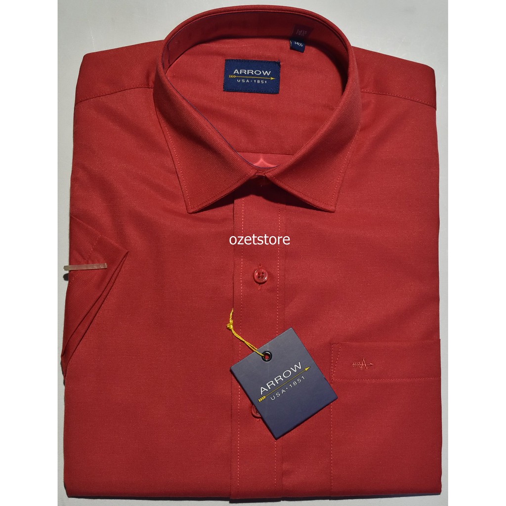 Kemeja Pria Formal Lengan Pendek ARROW Merah Reguler KAR31 ORIGINAL