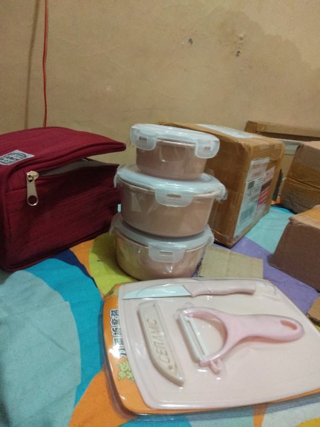 Pisau Set Keramik 3 In 1 Talenan Set Knife Set Peeler Buah/pisau Set/talenan Set/set Alat Dapur 3in1