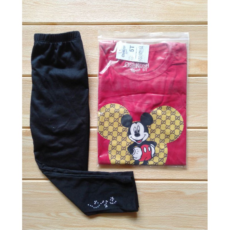 (COD) Kaos Mickey + Legging (usia 1,5-5 th)