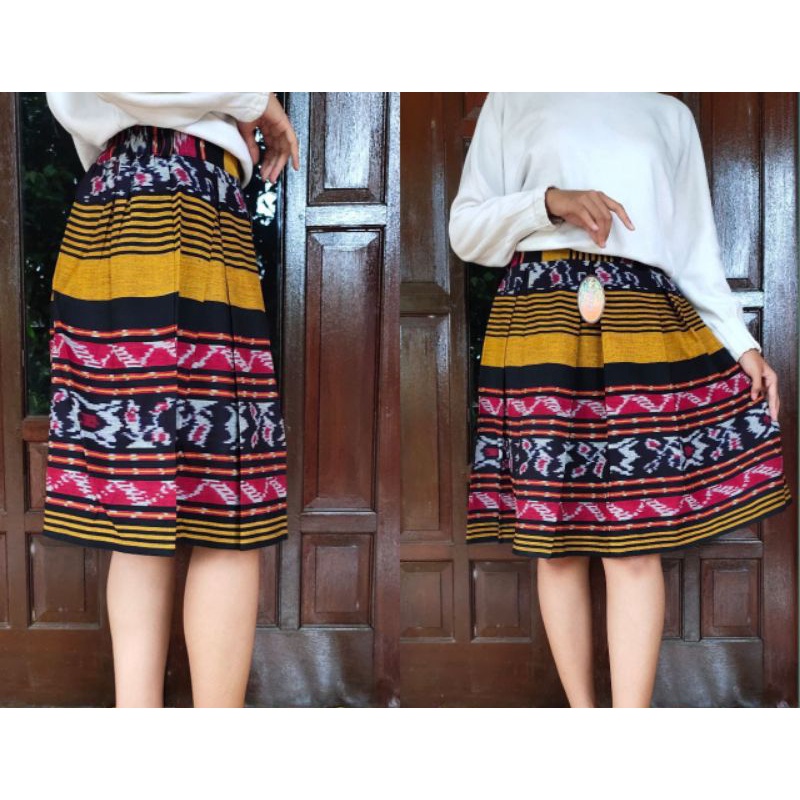 ROK TENUN PENDEK MAYUNG BUNGA KUNING