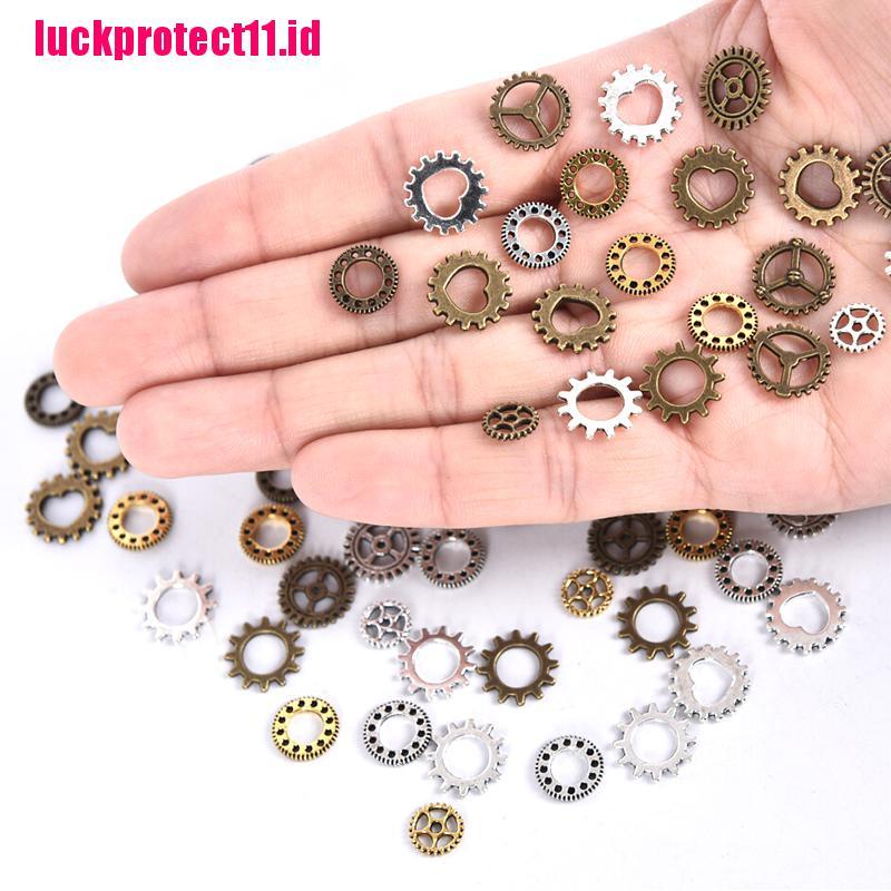 100 Pcs Liontin Roda Gigi Mini Gaya Antik Steampunk Untuk Membuat Perhiasan Charms