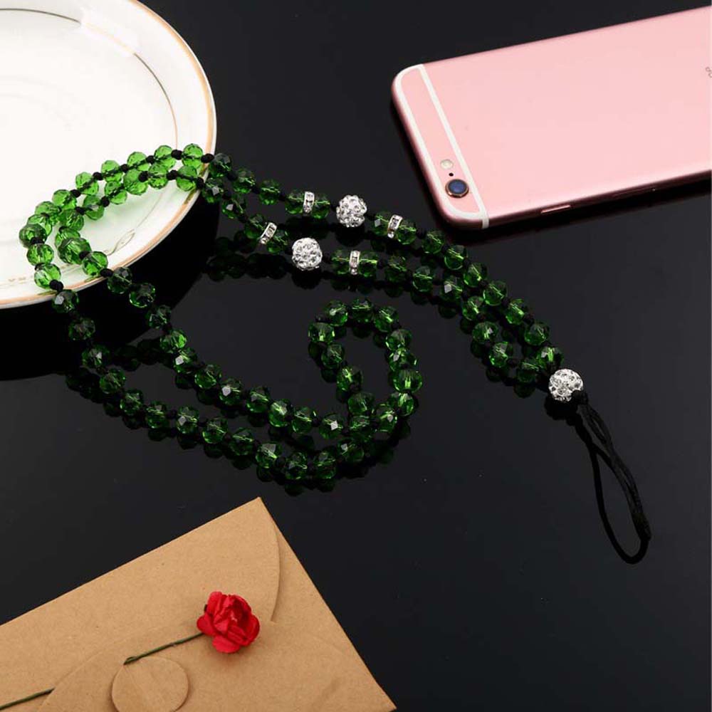 REBUY Bling Mobile Phone Strap for Women Girl Beads Chain Mobile Phone Lanyard Mobile Phone Accessories Luxury Colorful Hanging Cord Neckband Lanyard Crystal Neck Strap/Multicolor