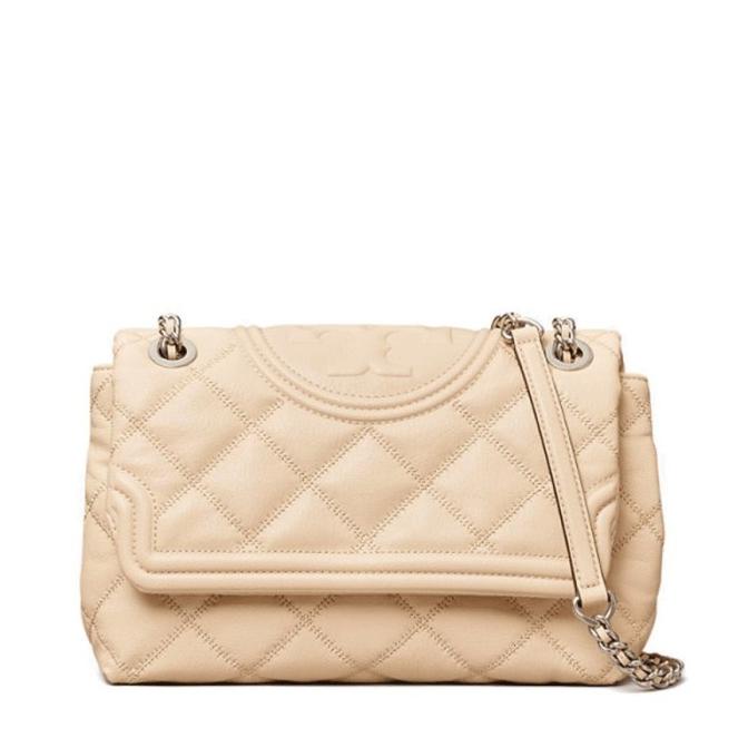 TB soft Fleming Distressed Convertible Shoulder Bag New Cream Original