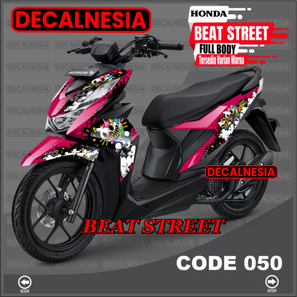 Decal Beat Street FullBody Stiker Motor 2021 2022 Variasi Sticker Aksesoris Hello Kitty Zombie C050