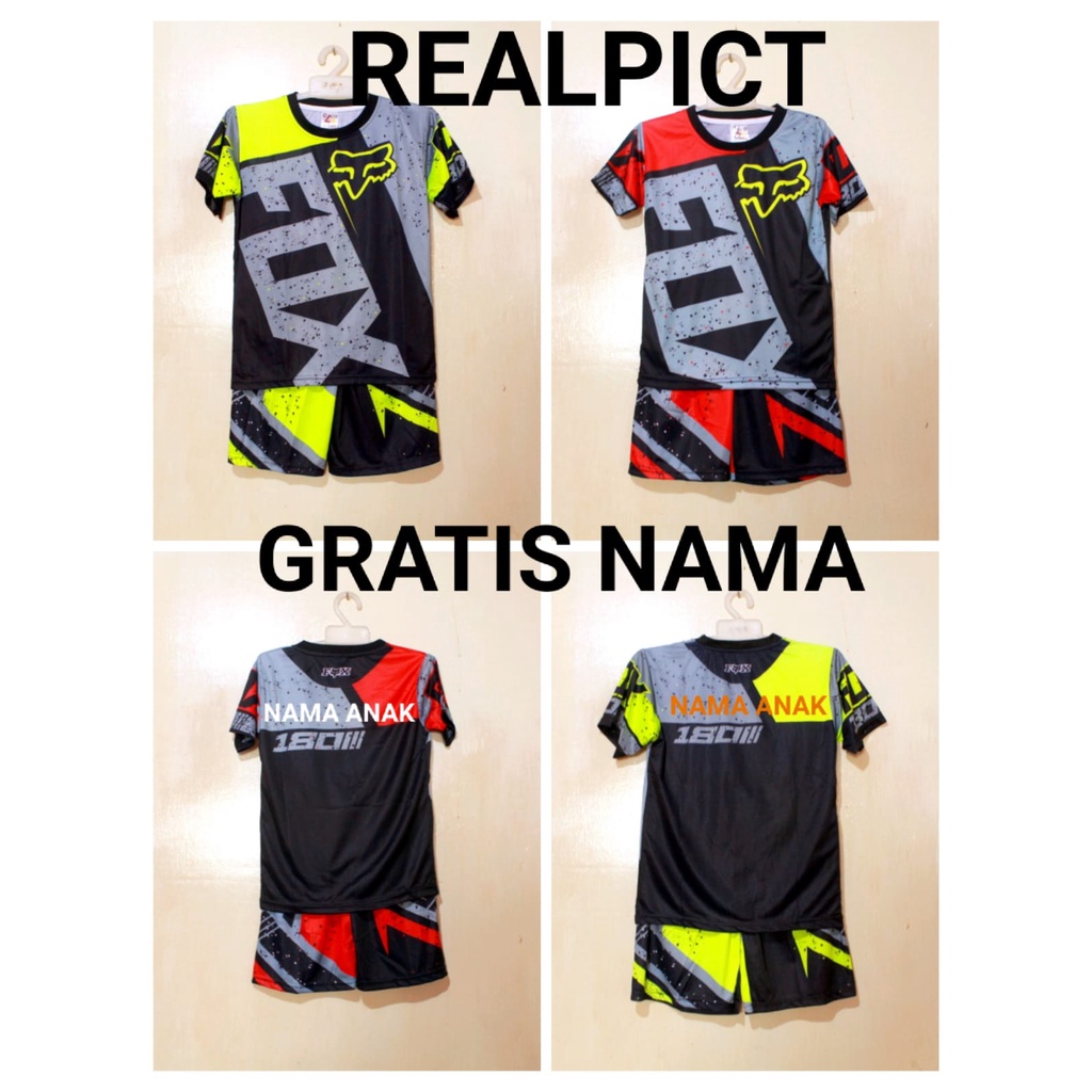 Setelan baju motor cros baju balap anak murah