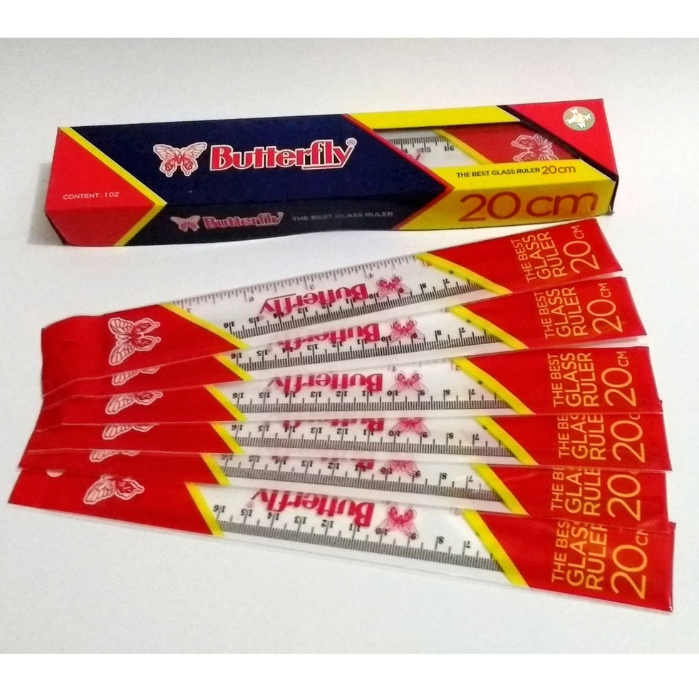 

COD Joy Mart Penggaris Butterfly 15cm 20cm 30cm Ruler Butterfly Penggaris Murah Penggaris Plastik Mika Garis Mistar