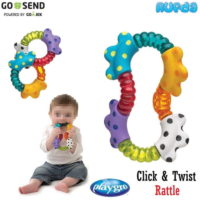 Playgro click and twist rattle mainan bayi berbunyi 3 bulan Mainan Bayi murah Mainan Edukasi murah
