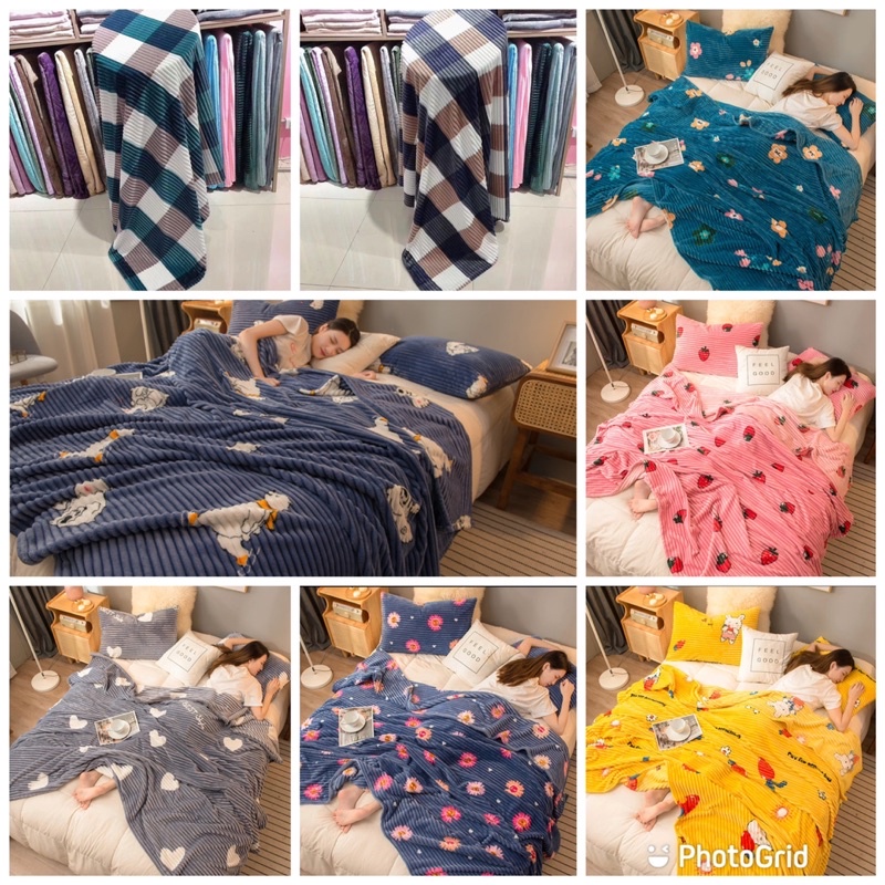 NEW Selimut Bulu Motif 3D Salur amboss Size 150x200 Terbaru Termurah