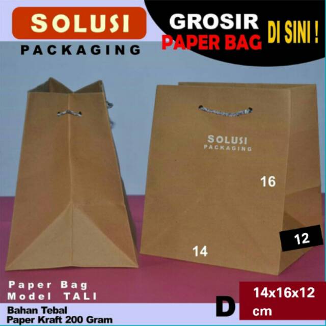 

PAPERBAG POLOS TIPE D 14X16X12 CM