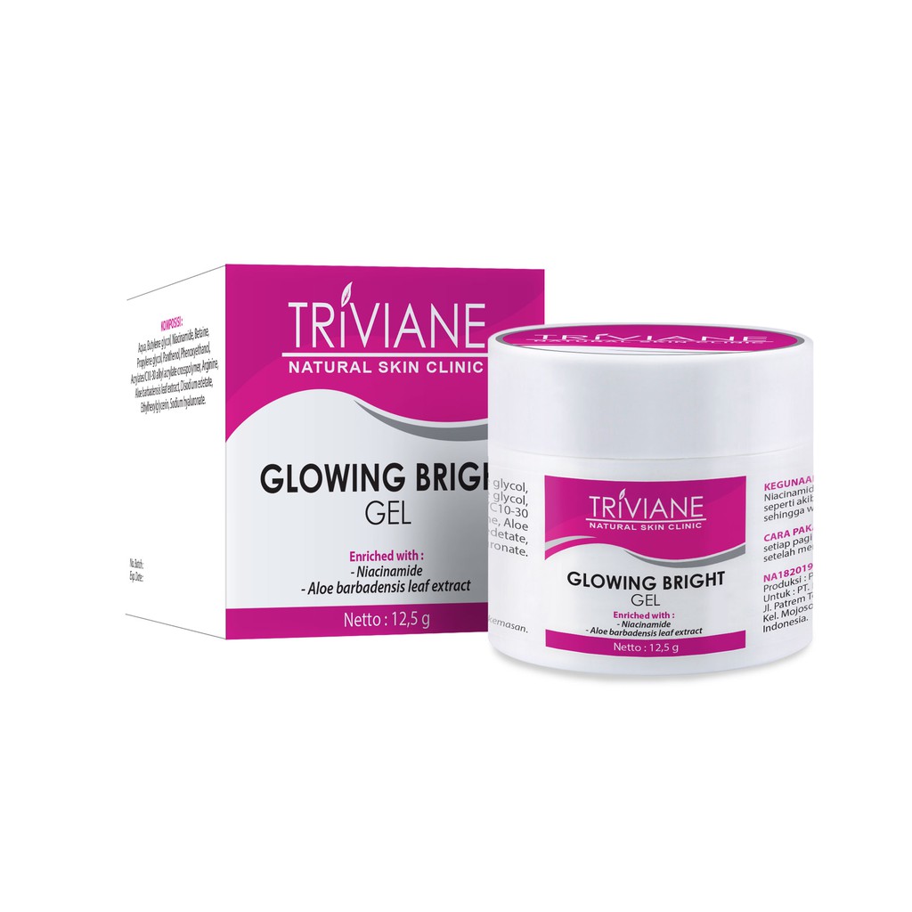 Triviane Glowing Bright Gel 12.5gr Original / Gel Pencerah Wajah BPOM Aman