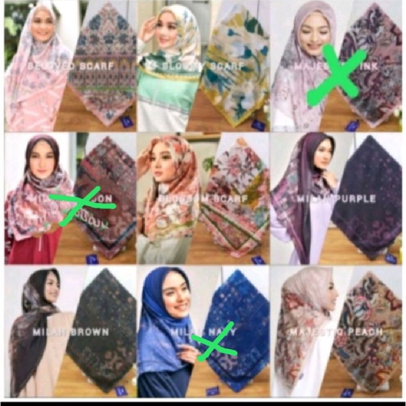 Mandjha Khusus Free Box Ivan Gunawan Fashion Scarf Motif Milan New Purple, Ready Juga Milan New Brow