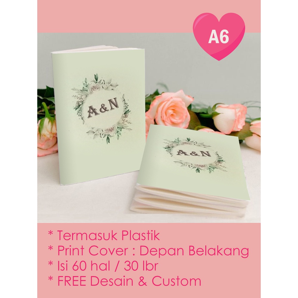 

Souvenir Buku Tulis Custom Wedding A6 / Ulang Tahun / Promosi Merchandise Murah