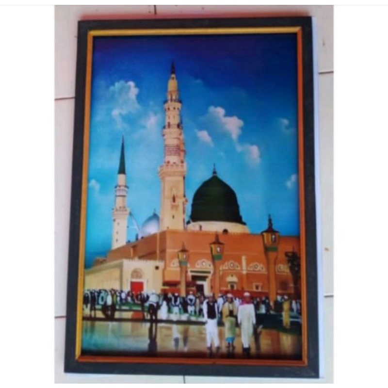 Poster murah Masjid Nabawi plus bingkai uk 55x35