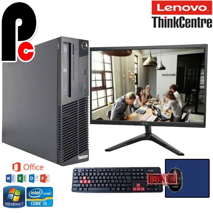 PC KOMPUTER PC BUILT UP LENOVO THINKCENTRE M81 I5 2400 dan LED SPC 19&quot;