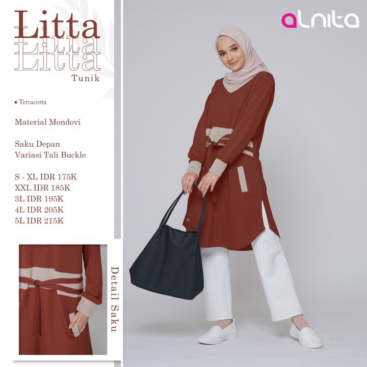 BISA COD - TUNIK ALNITA LITTA TOP  ALNITA TUNIK  ATASAN WANITA  OOTD REMAJA