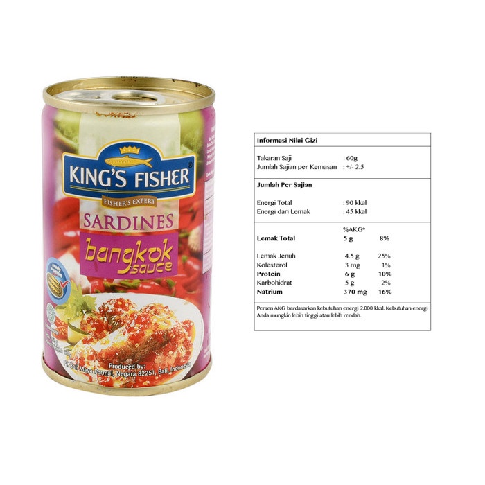 

Gg1Hh Paket Rame Sarden Bangkok King'S Fisher 425G s1Gkk