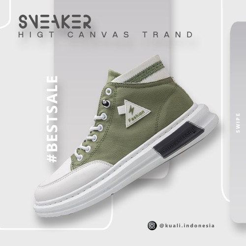 SEPATU PRIA SNEAKERS HIGT CANVAS TRAND