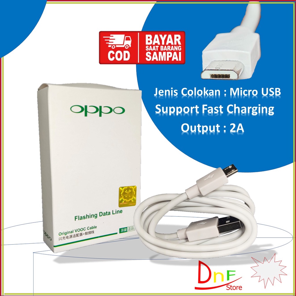 Kabel Data Oppo Original A12, A15, A3S, A5S, A1K, K1, A7, F1, F1S, F3, F5, F5 Youth, A37, A57 (2016), A83, A31, A71, A16K, A16e, A15s, A11, A11K, A12e, A12s, A1, A33 (2015), A39, A3, A35, A7X, A7n, Neo 3, Neo 5, Neo 5s, Neo 7, K1, R11s, Find 5